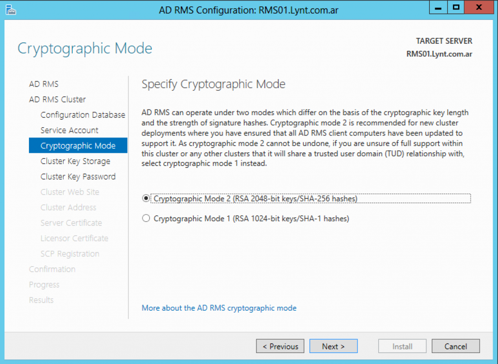 cryptographic mode