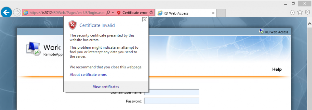 certificate error